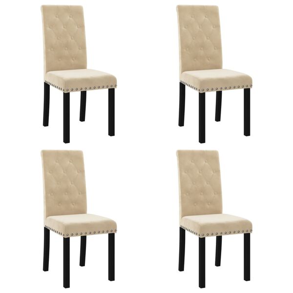 vidaXL J&iacute;deln&iacute; židle 4 ks kr&eacute;mov&eacute; samet