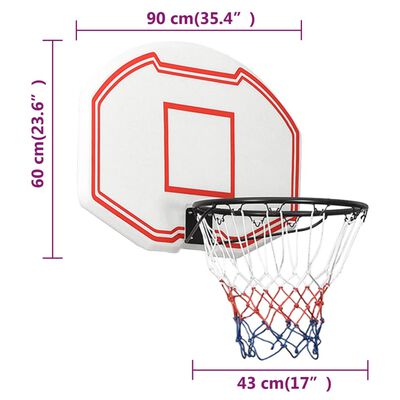 vidaXL Basketbalový koš bílý 90x60x2 cm polyethylen