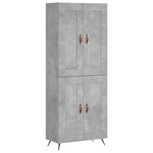 vidaXL Skř&iacute;ň highboard betonově &scaron;ed&aacute; 69,5x34x180 cm kompozitn&iacute; dřevo