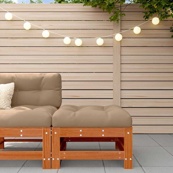 vidaXL Podnožka do zahrady Masivn&iacute; borovice Voskově Hněd&aacute;