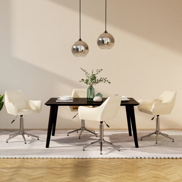 vidaXL Otočn&eacute; j&iacute;deln&iacute; židle 4 ks kr&eacute;mov&eacute; textil