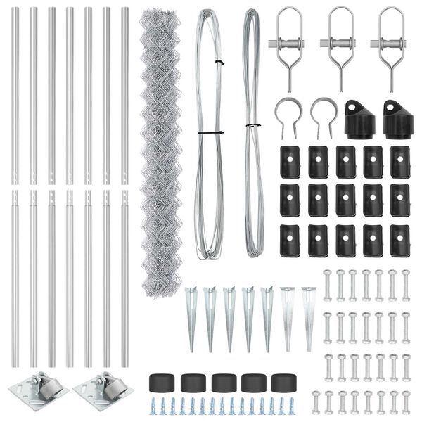 vidaXL Plotov&yacute; sloupek. Stř&iacute;brn&aacute; 10 x 1,5 m (s&iacute;ť 60 x 60 mm) Ocel