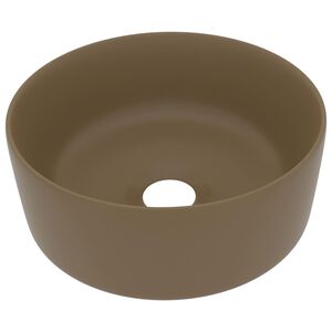 vidaXL Luxusn&iacute; umyvadlo kulat&eacute; matn&eacute; kr&eacute;mov&eacute; 40 x 15 cm keramick&eacute;