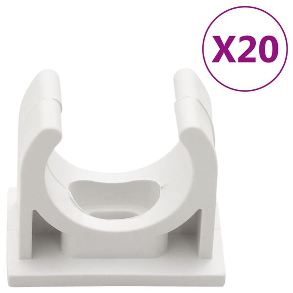 vidaXL Kabelov&eacute; li&scaron;ty s klipy &Oslash; 25 mm 10 m PVC