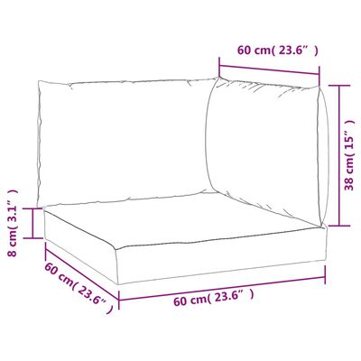 vidaXL Podušky na nábytek z palet 3 ks vzor listů oxfordská tkanina