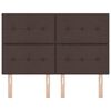 vidaXL Čelo postele s čelo Tmavě hněd&aacute; 144 cm Uměl&aacute; kůže