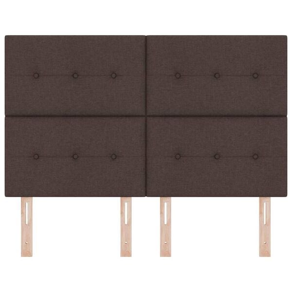 vidaXL Čelo postele s čelo Tmavě hněd&aacute; 144 cm Uměl&aacute; kůže