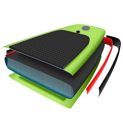 vidaXL Nafukovací SUP paddleboard s příslušenstvím 366x76x15 cm zelený