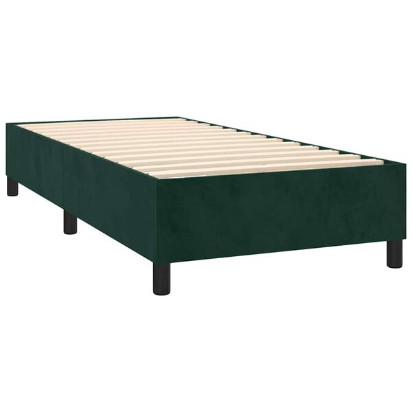 vidaXL Box spring postel s matrac&iacute; tmavě zelen&aacute; 80 x 200 cm samet