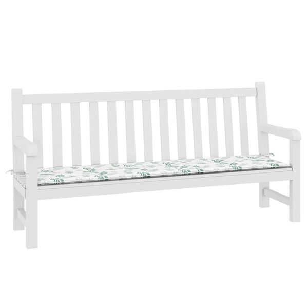 vidaXL Poduška na zahradní lavici vzor listů 200x50x4 cm textil