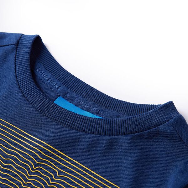 Dětsk&eacute; tričko s dlouh&yacute;m ruk&aacute;vem n&aacute;mořnicky modr&eacute; 140