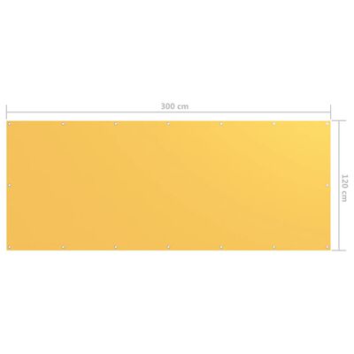 vidaXL Balkónová zástěna žlutá 120 x 300 cm oxfordská látka