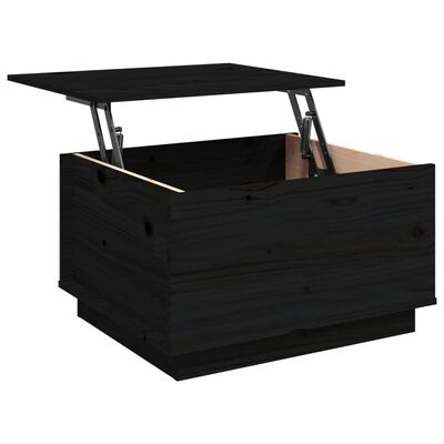 vidaXL Konferenční stolek černý 60x50x35 cm masivní borové dřevo