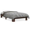 vidaXL R&aacute;m postele hněd&yacute; dub 90 x 190 cm kompozitn&iacute; dřevo a kov