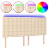 vidaXL Čelo postele s LED kr&eacute;mov&eacute; 180x5x118/128 cm textil