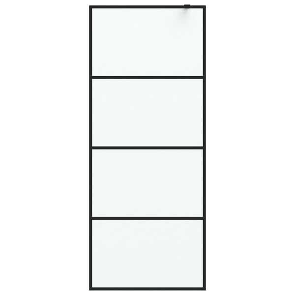 vidaXL Sprchová zástěna walk-in černá 80 x 195 cm mléčné ESG sklo