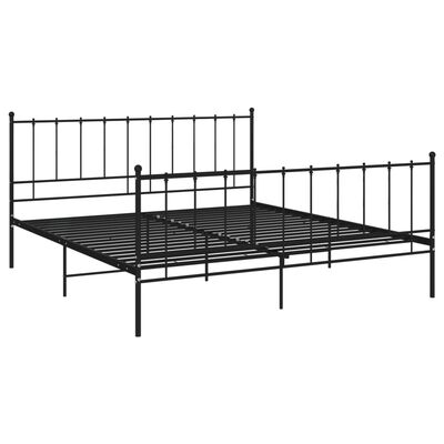 vidaXL Rám postele černý kov 200 x 200 cm