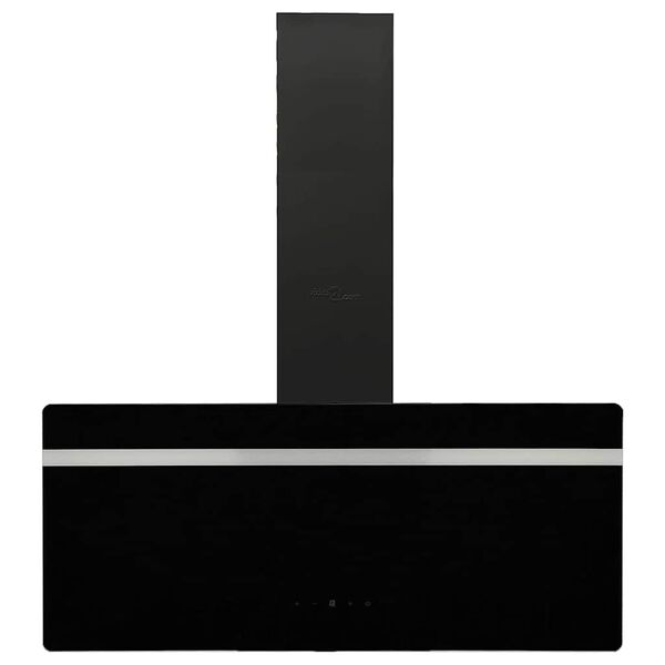 vidaXL N&aacute;stěnn&aacute; digestoř 90 cm ocel a tvrzen&eacute; sklo čern&aacute;