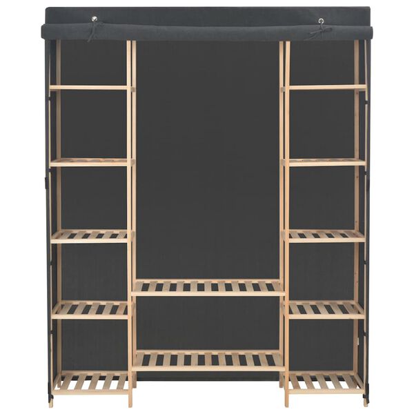 vidaXL Šatní skříň šedá 135 x 40 x 170 cm textil