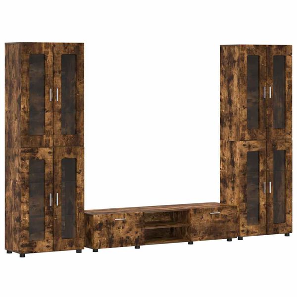 vidaXL Sestava TV skř&iacute;něk s polic&iacute; FLORIN Kouřov&yacute; dub kompozitn&iacute; dřevo