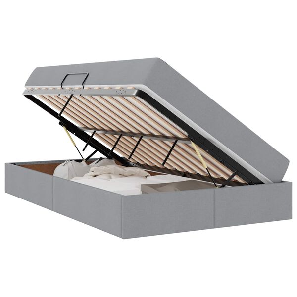 vidaXL Postel s &uacute;ložn&yacute;m prostorem a matrac&iacute; Světle &scaron;ed&aacute; 120 x 200 cm