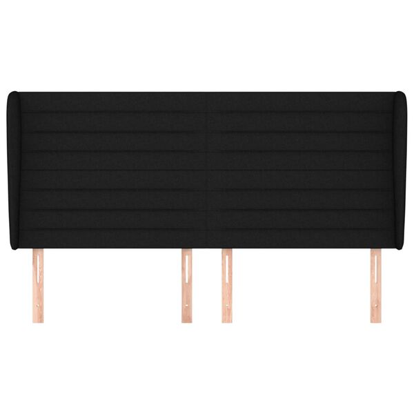 vidaXL Čelo postele typu u&scaron;&aacute;k čern&eacute; 183x23x118/128 cm textil