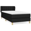 vidaXL Box spring postel s matrac&iacute; čern&aacute; 90x190 cm textil