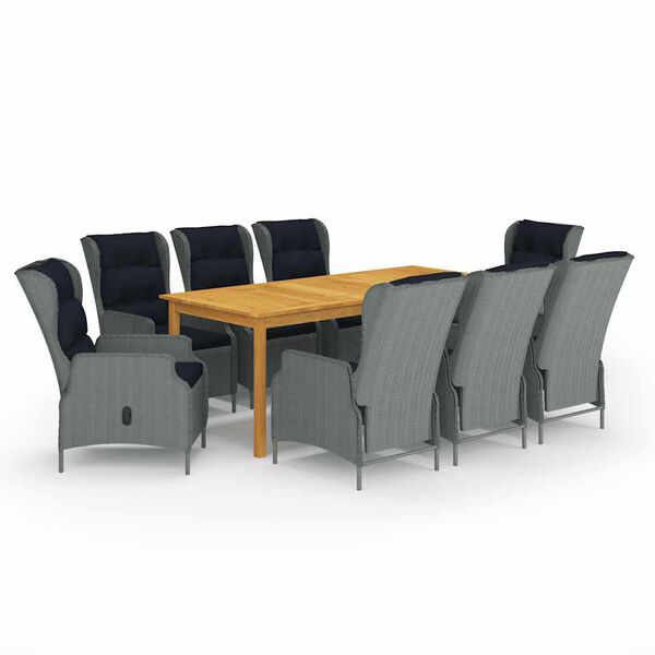 vidaXL 9d&iacute;ln&yacute; zahradn&iacute; j&iacute;deln&iacute; set světle &scaron;ed&yacute;