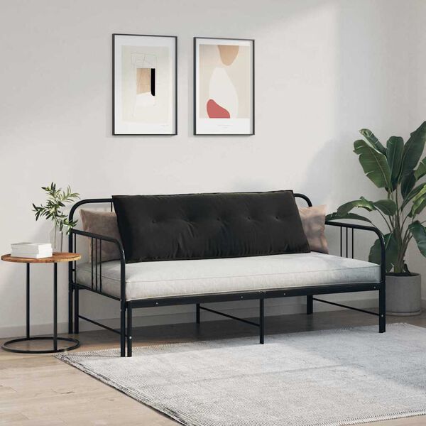 vidaXL Pol&scaron;t&aacute;ř na z&aacute;da Čern&aacute; 140 x 50 cm Žebrovan&aacute; l&aacute;tka