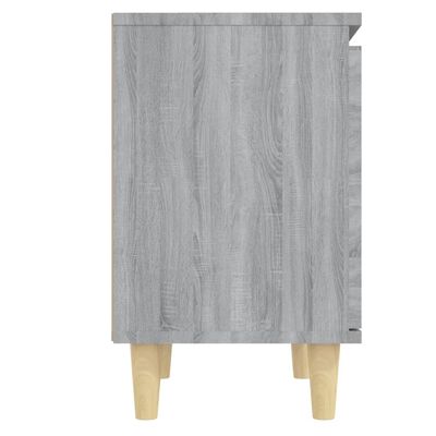 vidaXL Noční stolek masivní dřevěné nohy šedý sonoma 40 x 30 x 50 cm