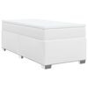 vidaXL Box spring postel s matrac&iacute; b&iacute;l&aacute; 80 x 200 cm uměl&aacute; kůže