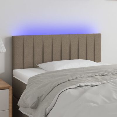 vidaXL Čelo postele s LED taupe 90x5x78/88 cm textil