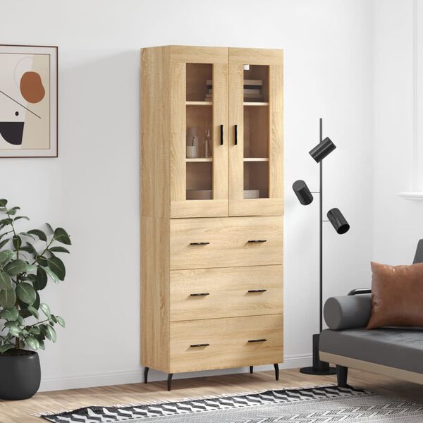 vidaXL Skř&iacute;ň highboard dub sonoma 69,5 x 34 x 180 cm kompozitn&iacute; dřevo