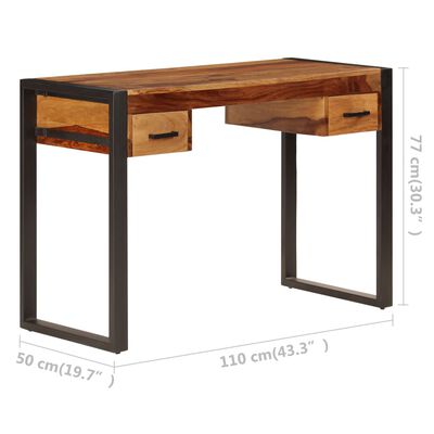 vidaXL Psací stůl se 2 zásuvkami 110 x 50 x 77 cm masivní sheesham
