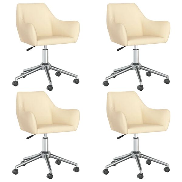 vidaXL Otočn&eacute; j&iacute;deln&iacute; židle 4 ks kr&eacute;mov&eacute; textil