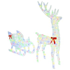 vidaXL S&aacute;ně tažen&eacute; sobem pestr&aacute; 70 x 24 x 128 cm Akryl 200 LED