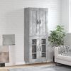vidaXL Skř&iacute;ň highboard betonově &scaron;ed&aacute; 69,5x34x180 cm kompozitn&iacute; dřevo