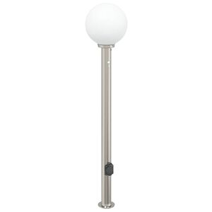 vidaXL Sloupkov&eacute; sv&iacute;tidlo se senzorem a z&aacute;suvkou 120 cm nerezov&aacute; ocel IP44
