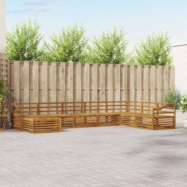 vidaXL Sedac&iacute; soupravy 8 pcs Př&iacute;rodn&iacute; Masivn&iacute; ak&aacute;tov&eacute; dřevo