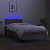 vidaXL Box spring postel s matrac&iacute; a LED taupe 90x190 cm textil