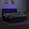 vidaXL Box spring postel s matrac&iacute; a LED čern&aacute; 180x200 cm textil