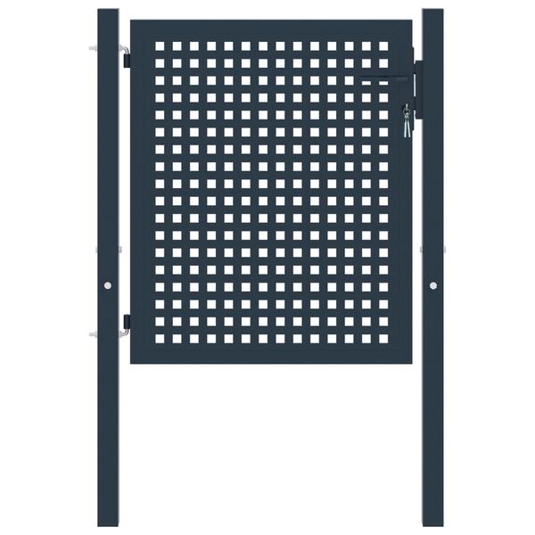 vidaXL Plotov&aacute; branka antracitov&aacute; 102 x 75 cm ocelov&aacute;