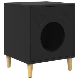 vidaXL Kočič&iacute; dům Čern&aacute; 42,5 x 40 x 53 cm Kompozitn&iacute; dřevo