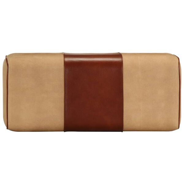 vidaXL Lavice gymnastick&yacute; kůň 58 cm hněd&aacute; prav&aacute; kůže a mangovn&iacute;k