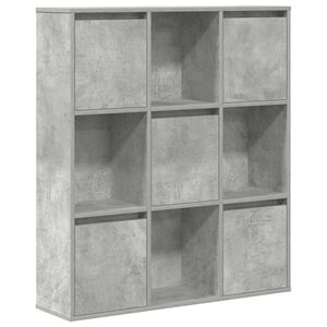 vidaXL Knihovna betonově &scaron;ed&aacute; 89x24x101,5 cm kompozitn&iacute; dřevo