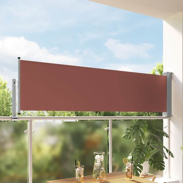 vidaXL Zatahovac&iacute; bočn&iacute; mark&yacute;za / z&aacute;stěna na terasu 80 x 300 cm hněd&aacute;