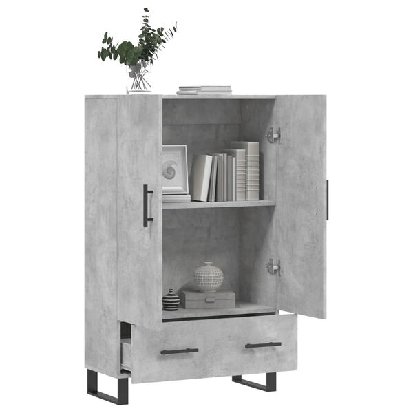 vidaXL Skř&iacute;ň highboard betonově &scaron;ed&aacute; 69,5x31x115 cm kompozitn&iacute; dřevo