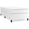 vidaXL Box spring postel s matrac&iacute; b&iacute;l&aacute; 100x200 cm uměl&aacute; kůže