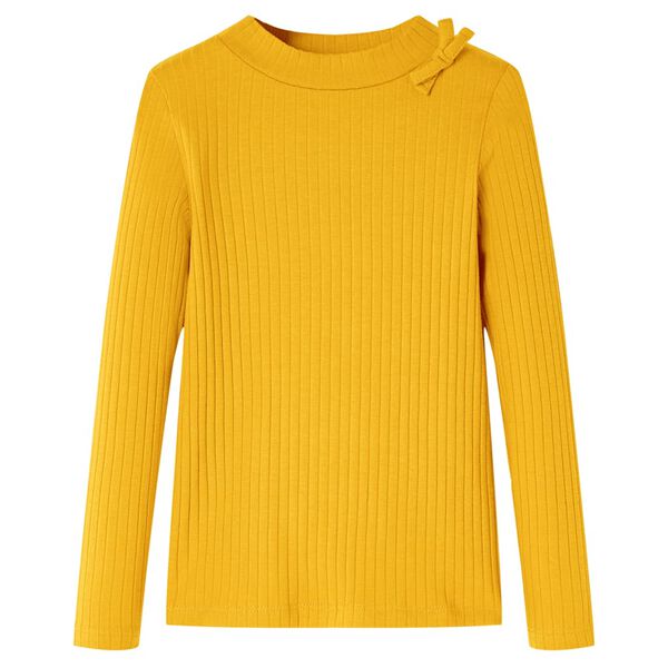 Dětsk&eacute; tričko s dlouh&yacute;m ruk&aacute;vem okrov&eacute; 104