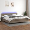 vidaXL Box spring postel s matrac&iacute; a LED taupe 200x200 cm textil